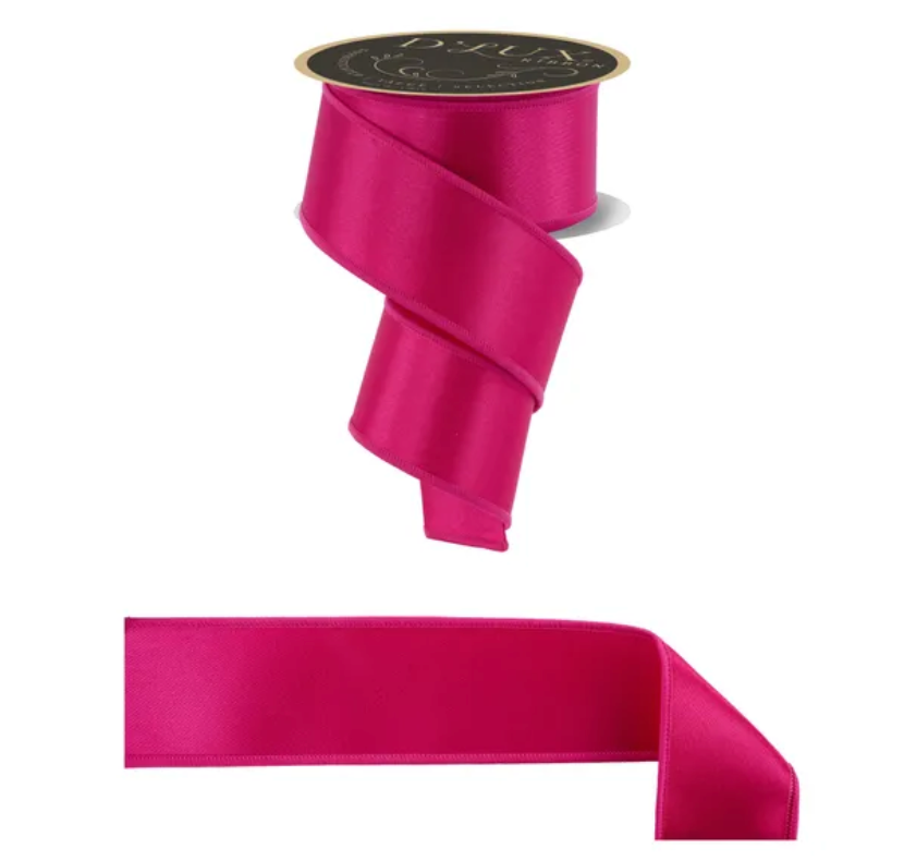 2.5" x 10yd Satin Fused (Hot Pink)