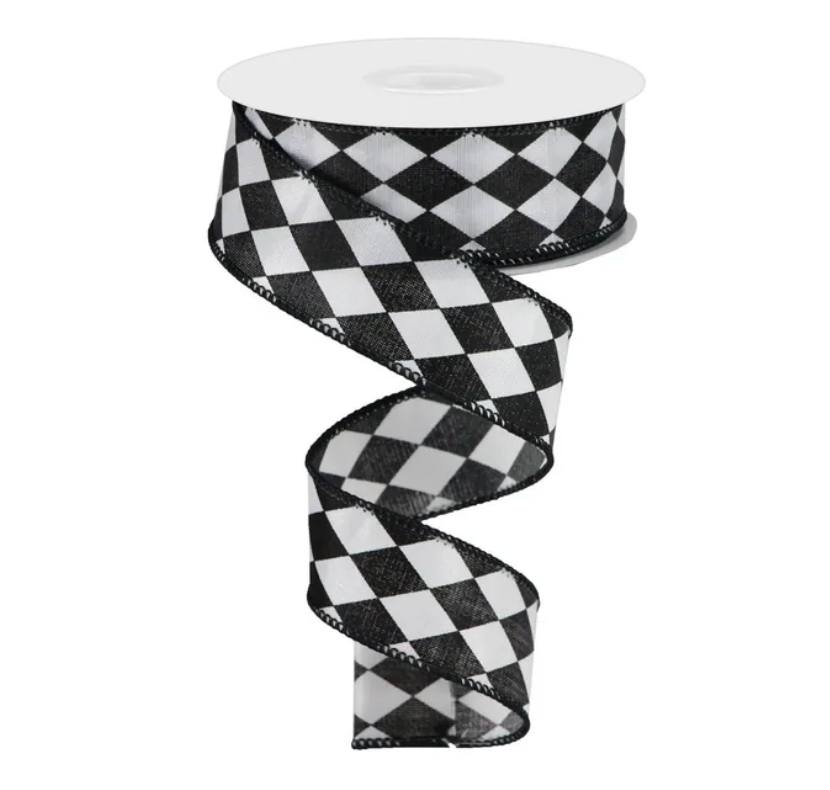 1.5" x 10yd Harlequin On Satin