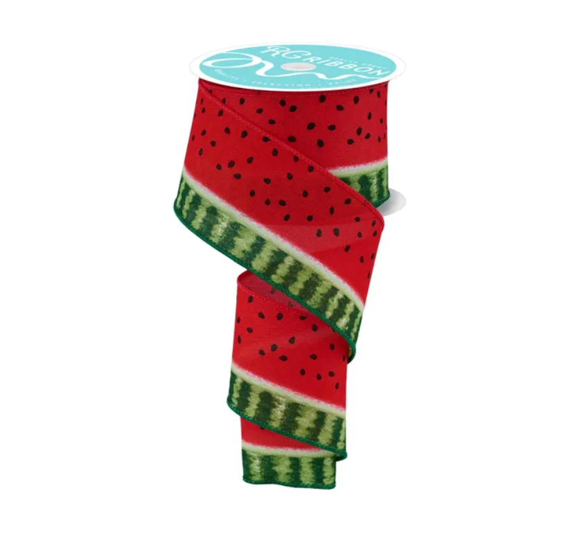 2.5" x 10yd Watermelon Stripes