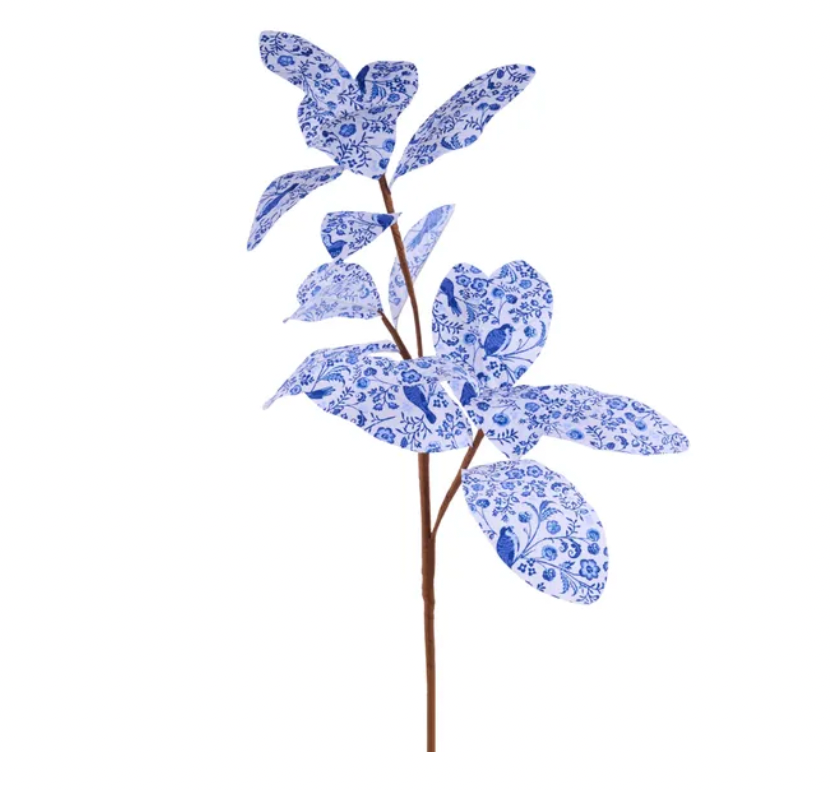 27"L Magnolia Leaf Spray Chinoiserie