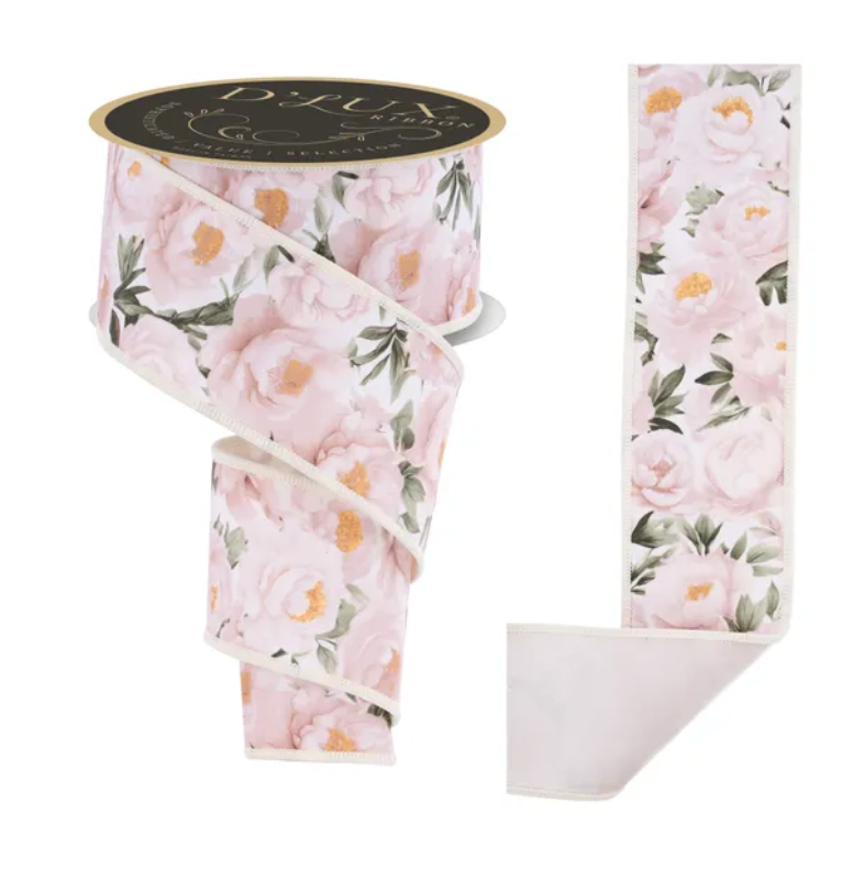 2.5" x 10yd Peonies/Fused