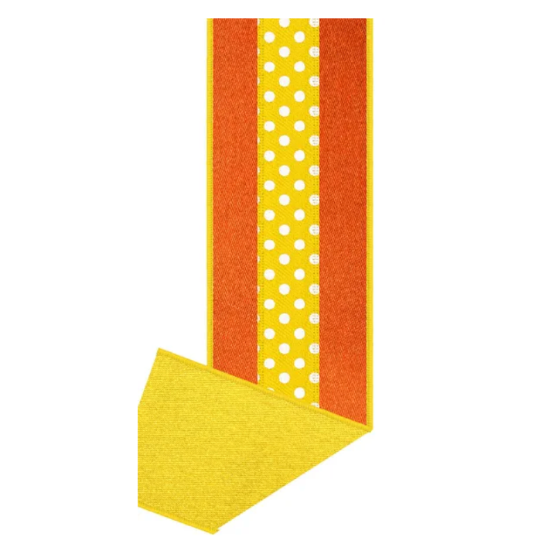 4" x 10yd 3-In-1 Polka Dot/Fused (Yellow/White/Orange)