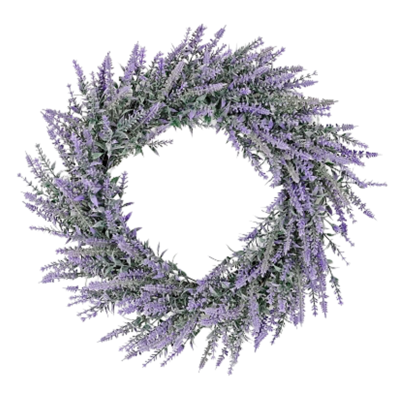 16" Twig Wreath-Flocked French Lavender