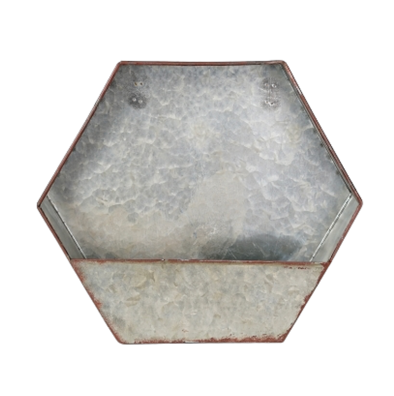 Vintage Galvanized Hexagon Pocket