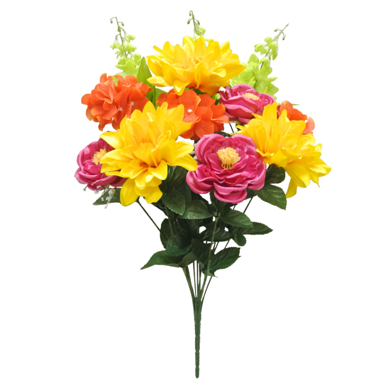22" Dahlia Ranunculus (Yellow/Orange/Beauty/Green)