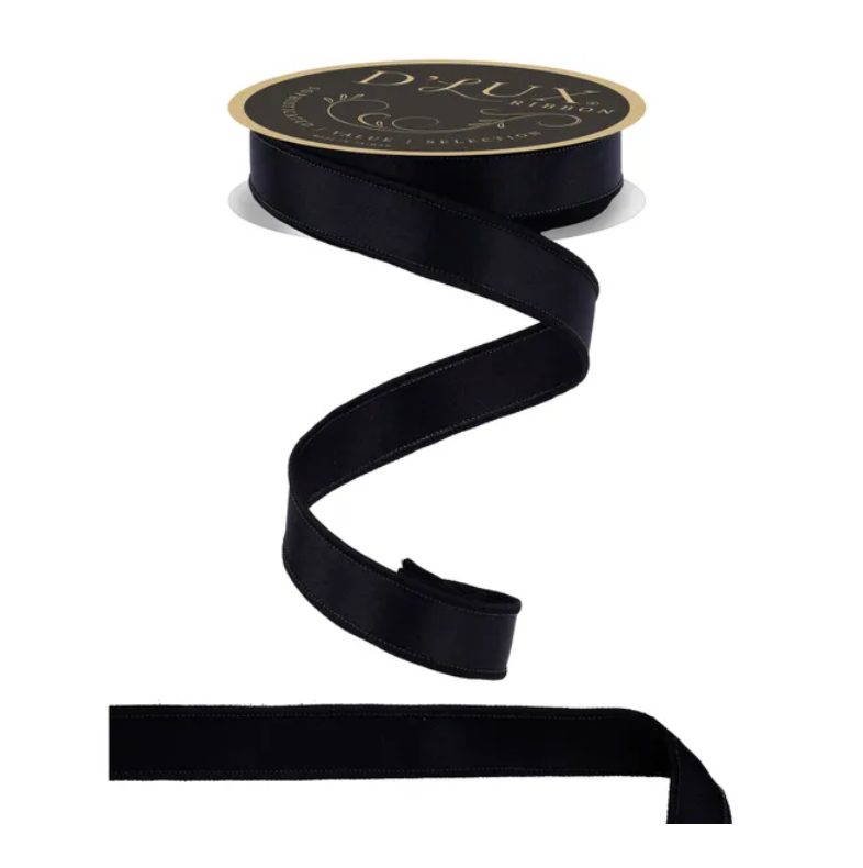 7/8" x 10yd Satin Fused (Black)