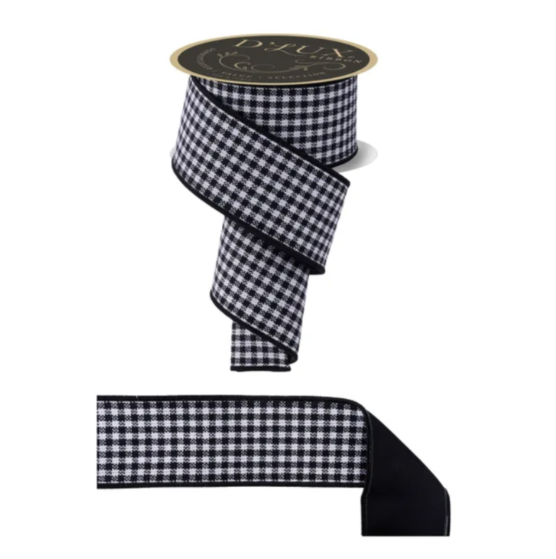2.5" x 10yd Mini Check/Fused (Black/White)