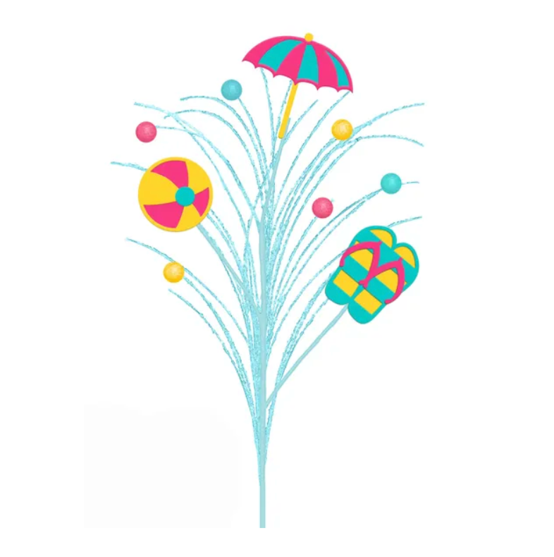 23"L Glitter/Felt Beach Spray x 3