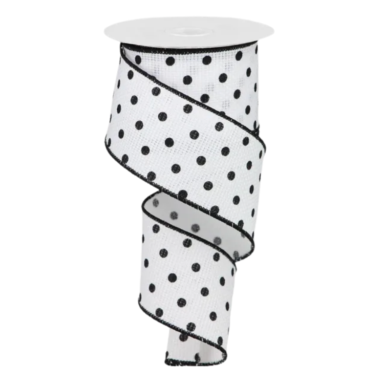 2.5" x 10yd Small Dot On Cross Royal (White/Black)