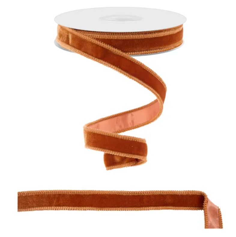 7/8" x 10yd Deluxe Velvet/Satin Backing (Burnt Sienna)