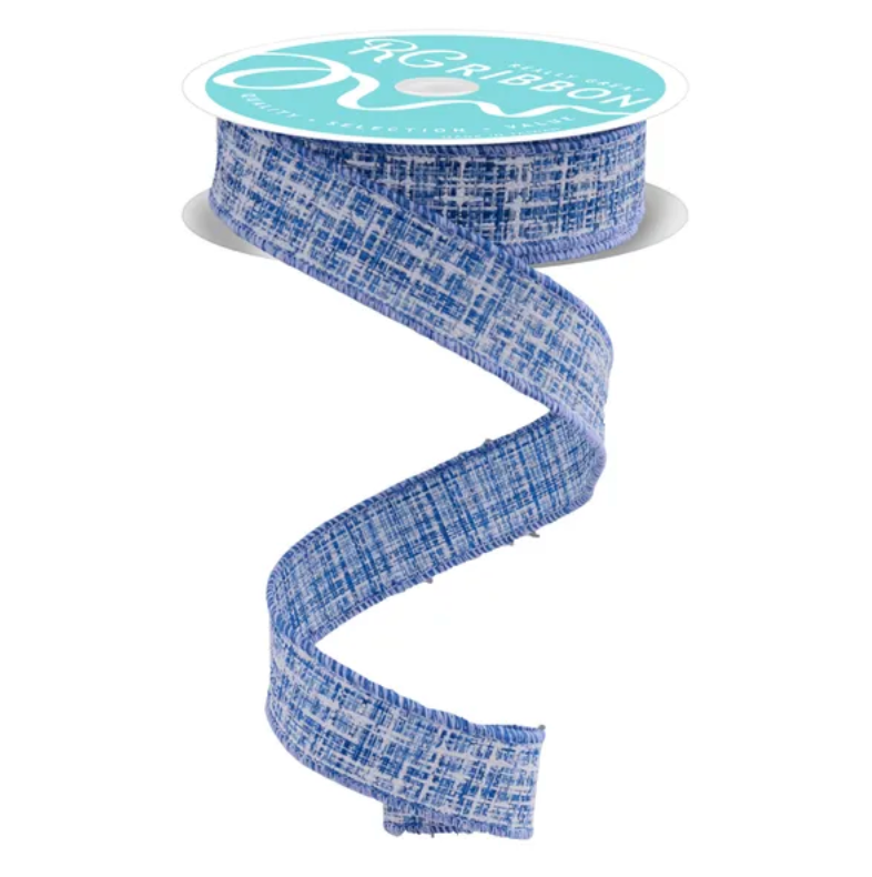7/8" x 10yd Knit Look Texture (Blue/White)