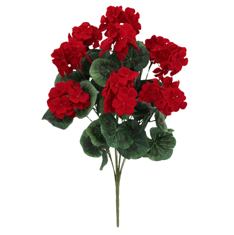 19" Geranium Bush X 9 flowers (Red)