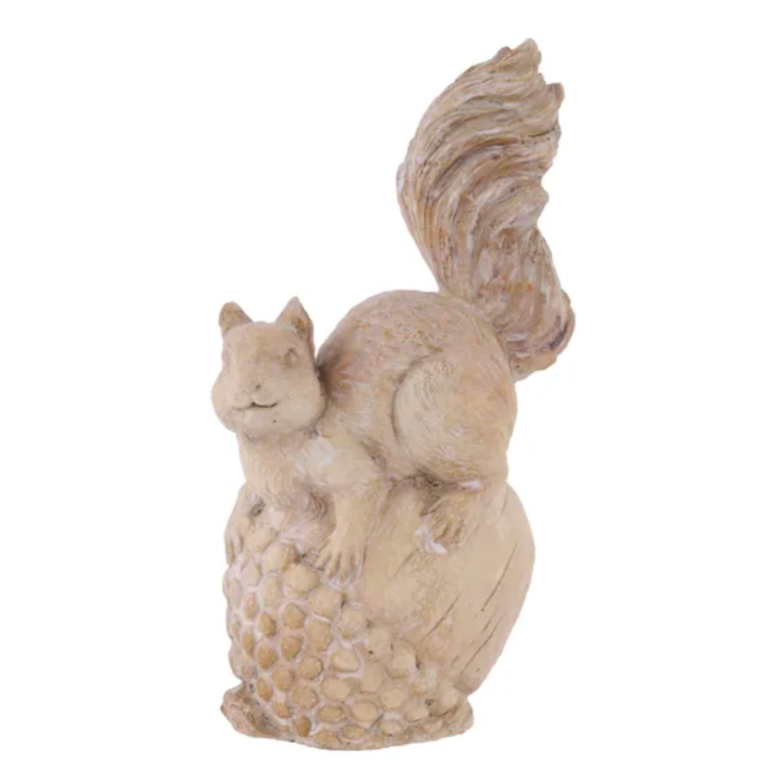8.25"H x 5"L x 3.25"W Squirrel On Acorn