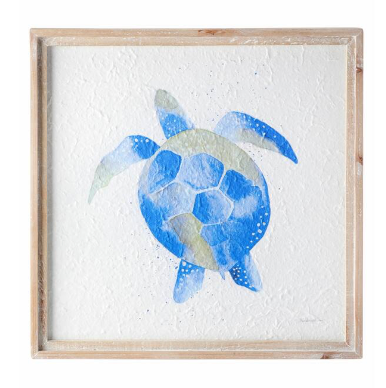 16.5x16.5" Wood Framed Turtle Print