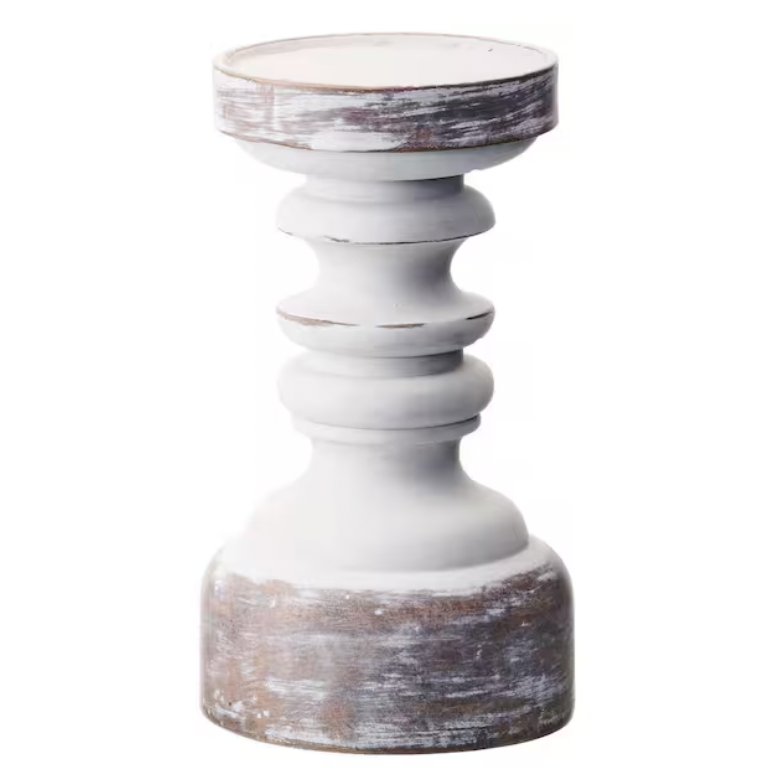 8.5" Resin 'Turned Wood' Candle Holder