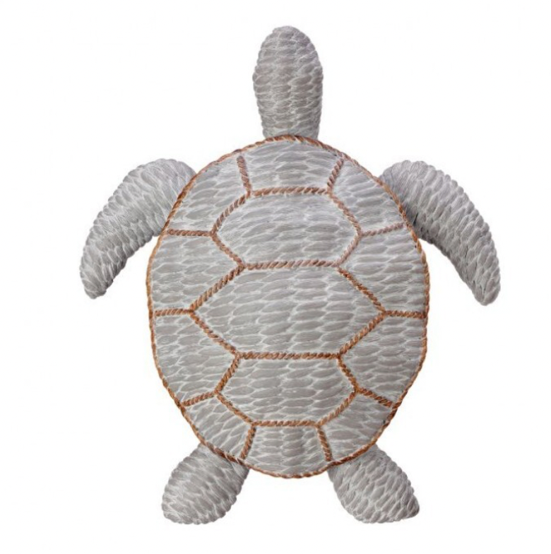 13.75" Resin 'Fabric Weave' Turtle Plaque