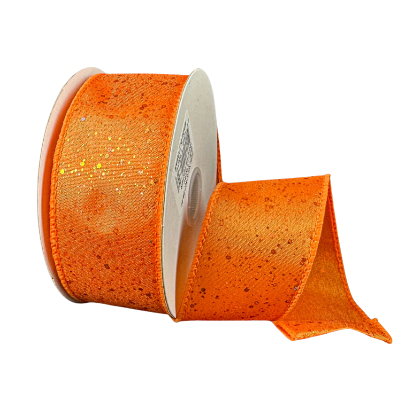 1.5"X10Y Orange Glitter