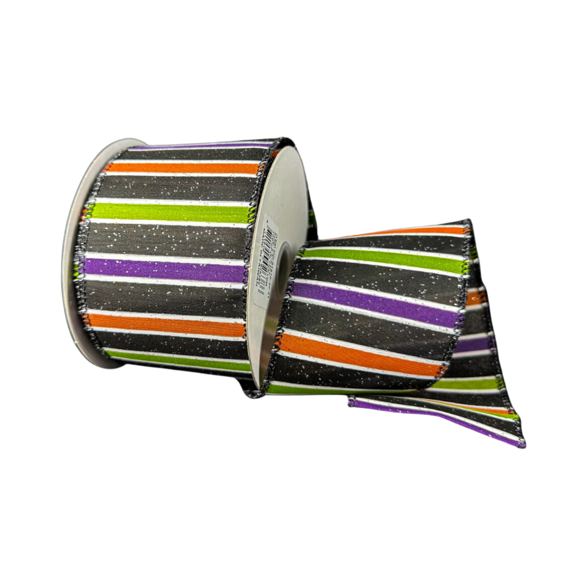2.5"X10Y Horizontal Stripe (Black,Orange,Green,Purple)