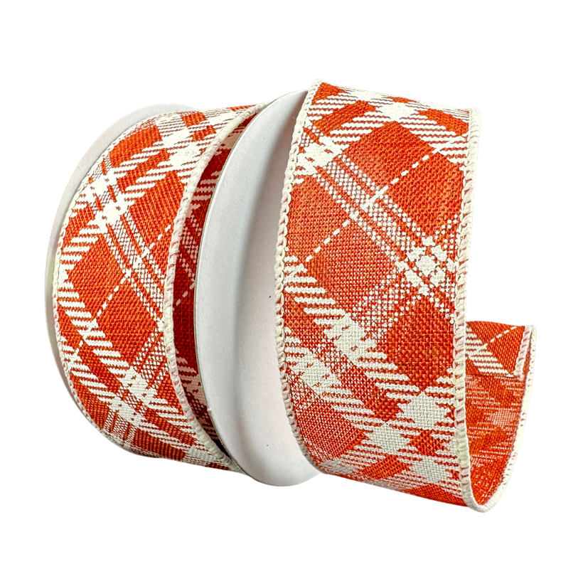 1.5" X 10Y Diagonal Plaid (Orange)