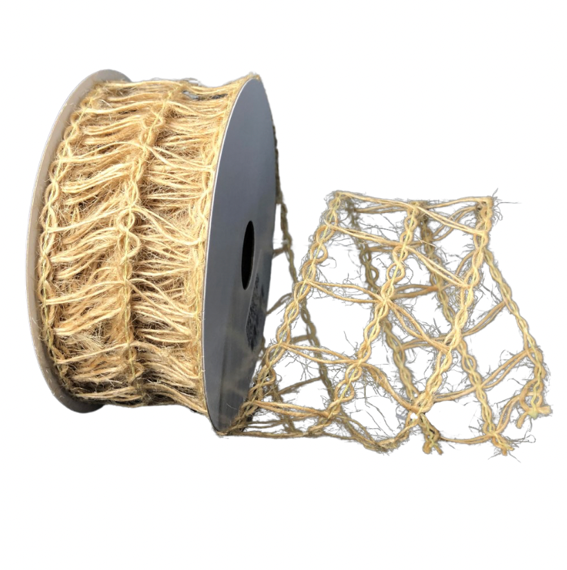 1.5" X 10YD Natural Open Weave Burlap