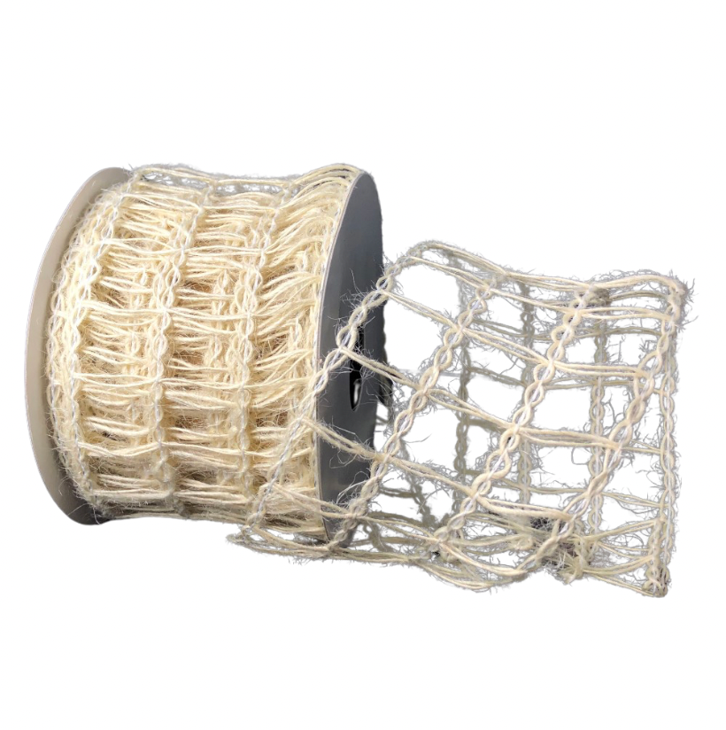 2.5" X 10YD Ivory Open Weave Burlap
