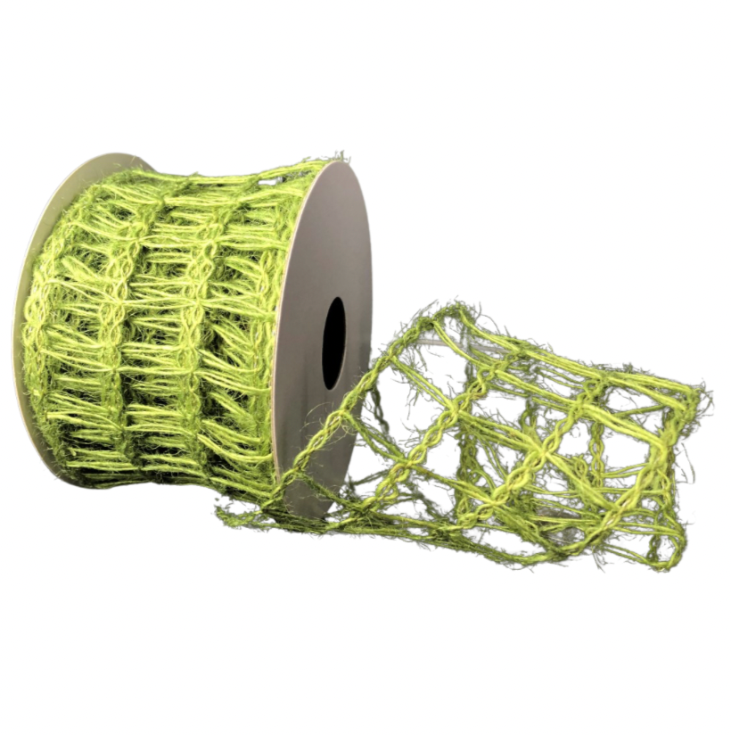 2.5" X 10YD Moss Open Weave Burlap