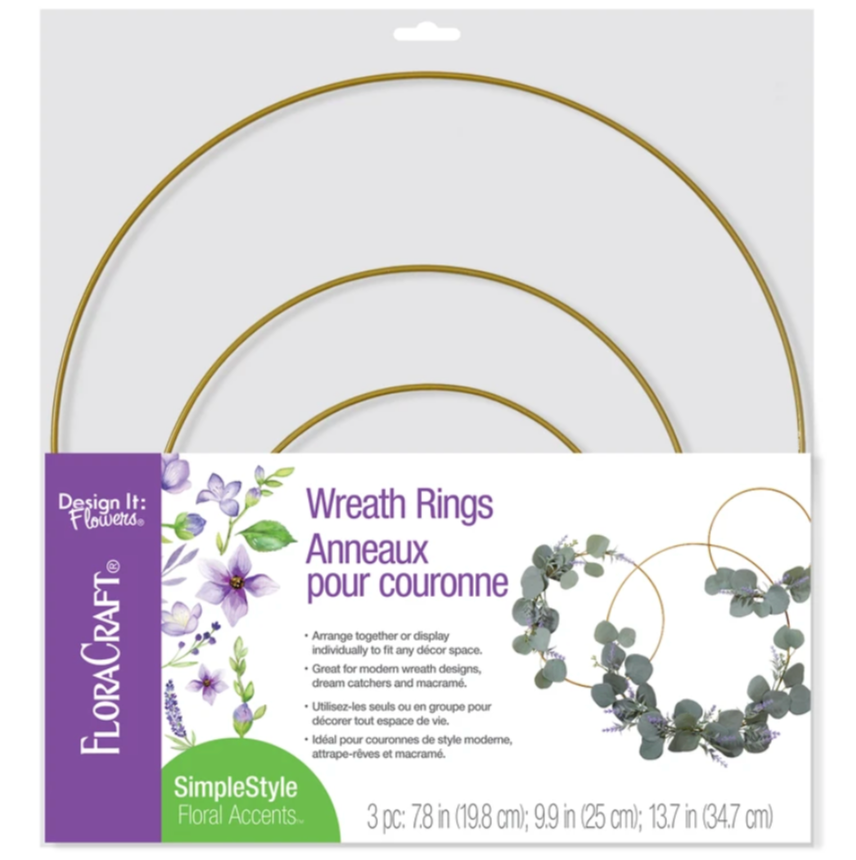 3 Wire Wreath Rings (7.8", 9.8" and 13.8")