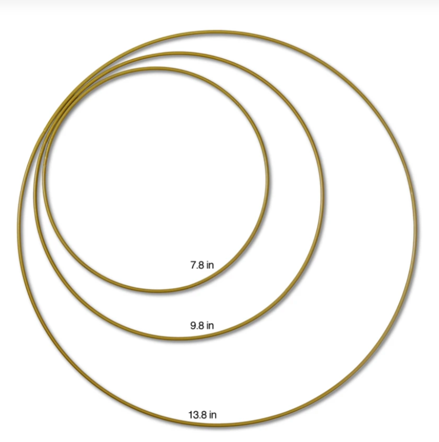 3 Wire Wreath Rings (7.8", 9.8" and 13.8")