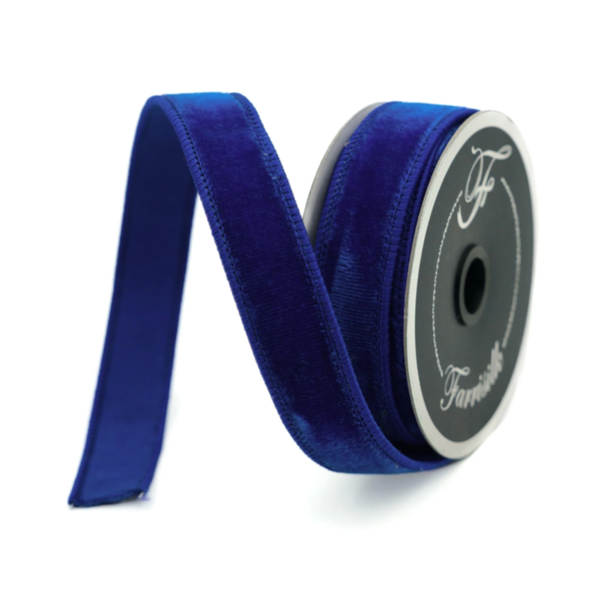 .75"X10YD Velvet (Royal Blue) Farrisilk