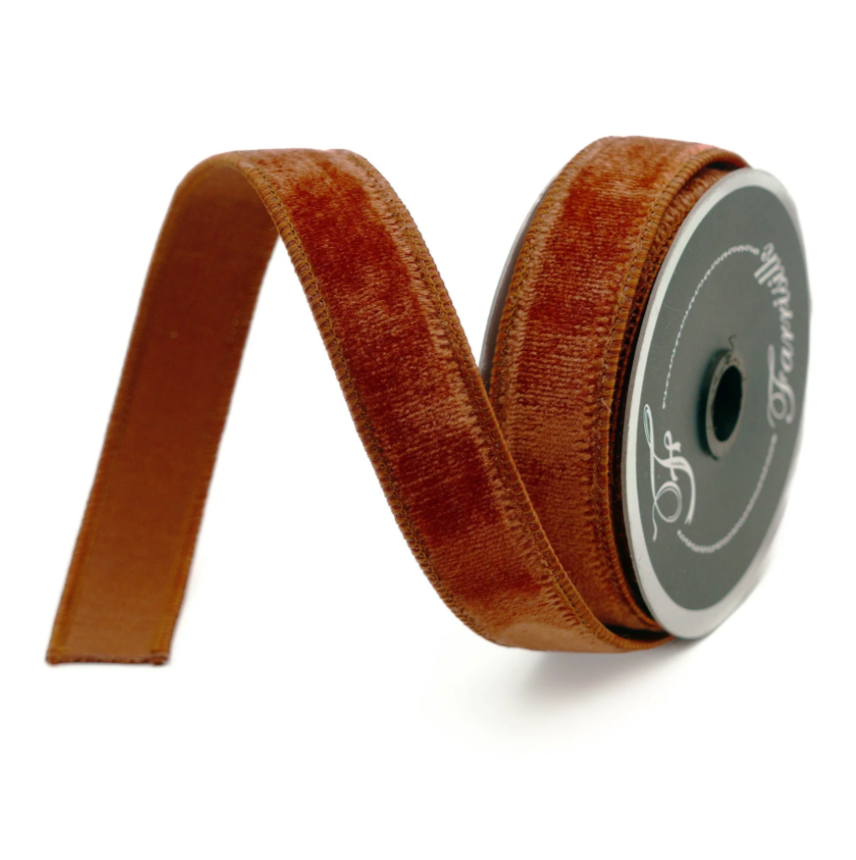 1"X10YD Velvet (Cinnamon) Farrisilk