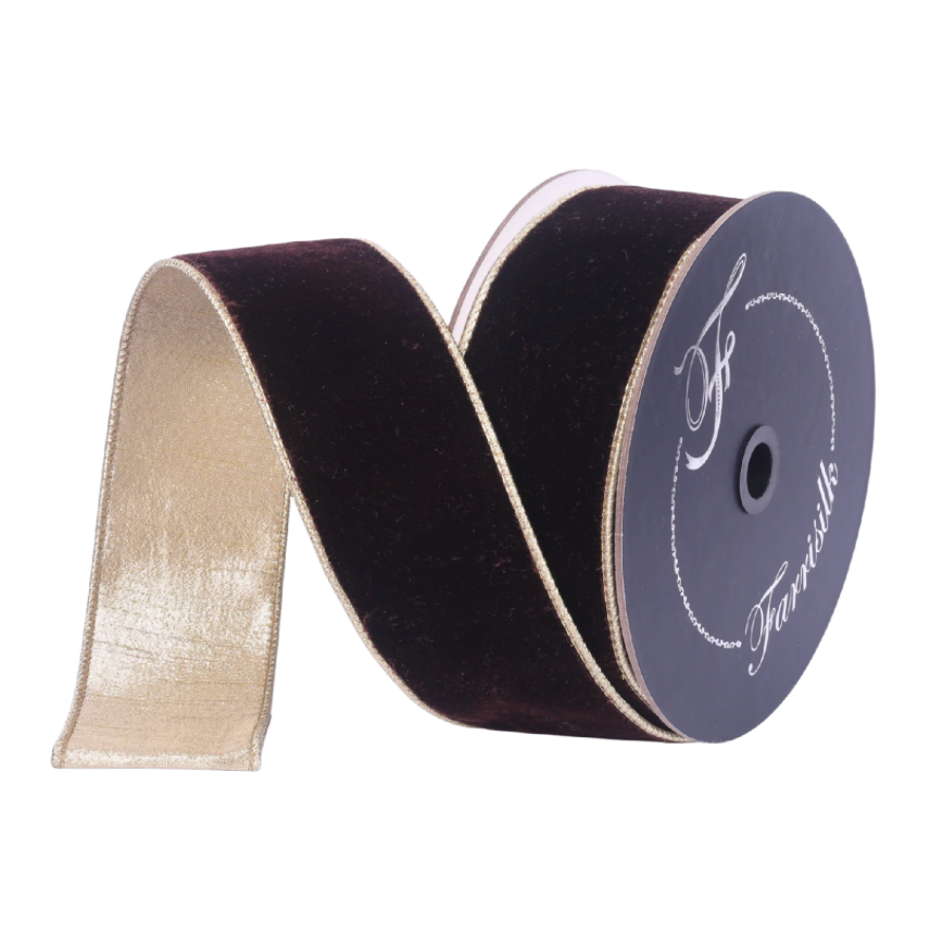2.5"X10YD Flashy Velvet (Chocolate)