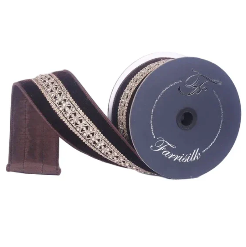2.5"X10YD Twinkle Crest (Chocolate) Farrisilk