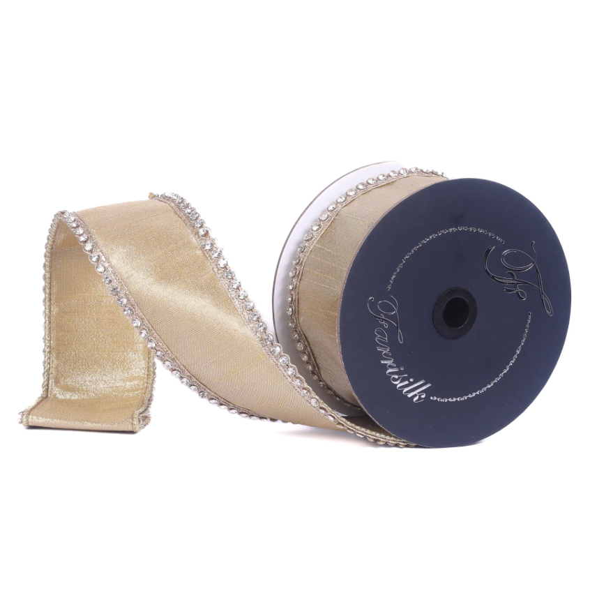2.75"X5YD Christmas Carats (Gold) Farrisilk