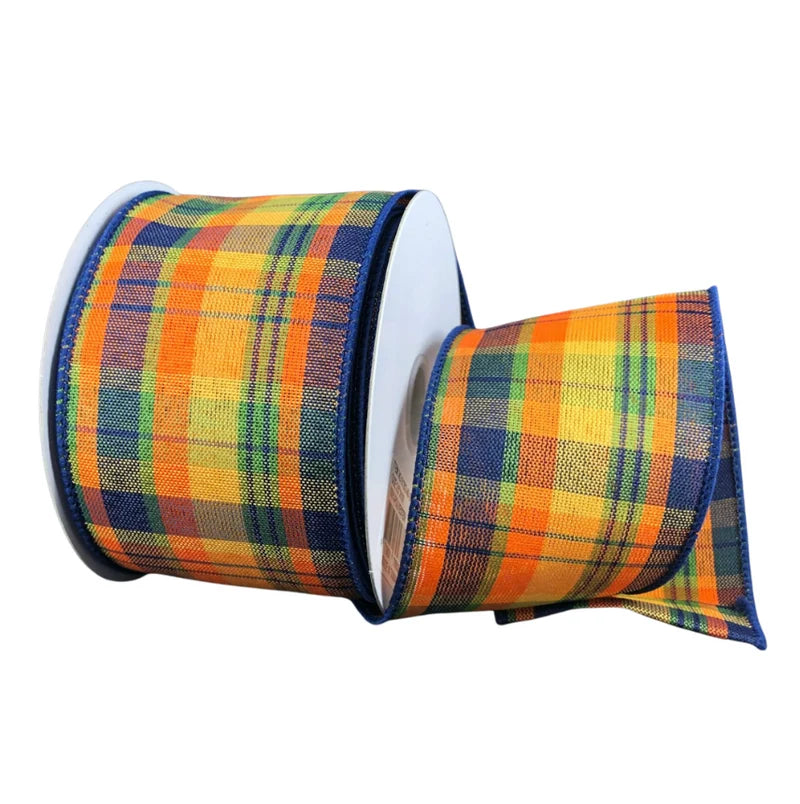 Orange & Blue Plaid Wreath Kit