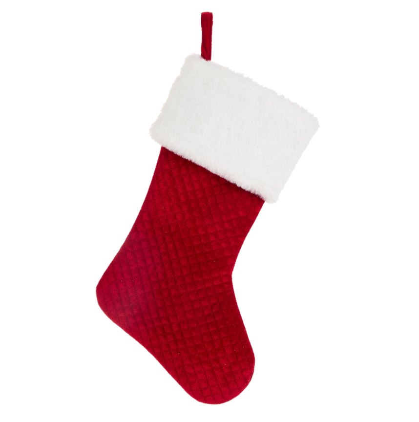 19.5" Red Quilted Velvet Stocking