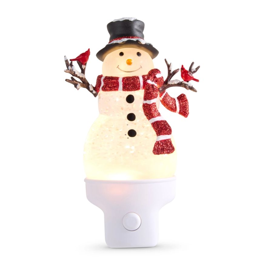 6" Swirling Glitter Snowman Night Light