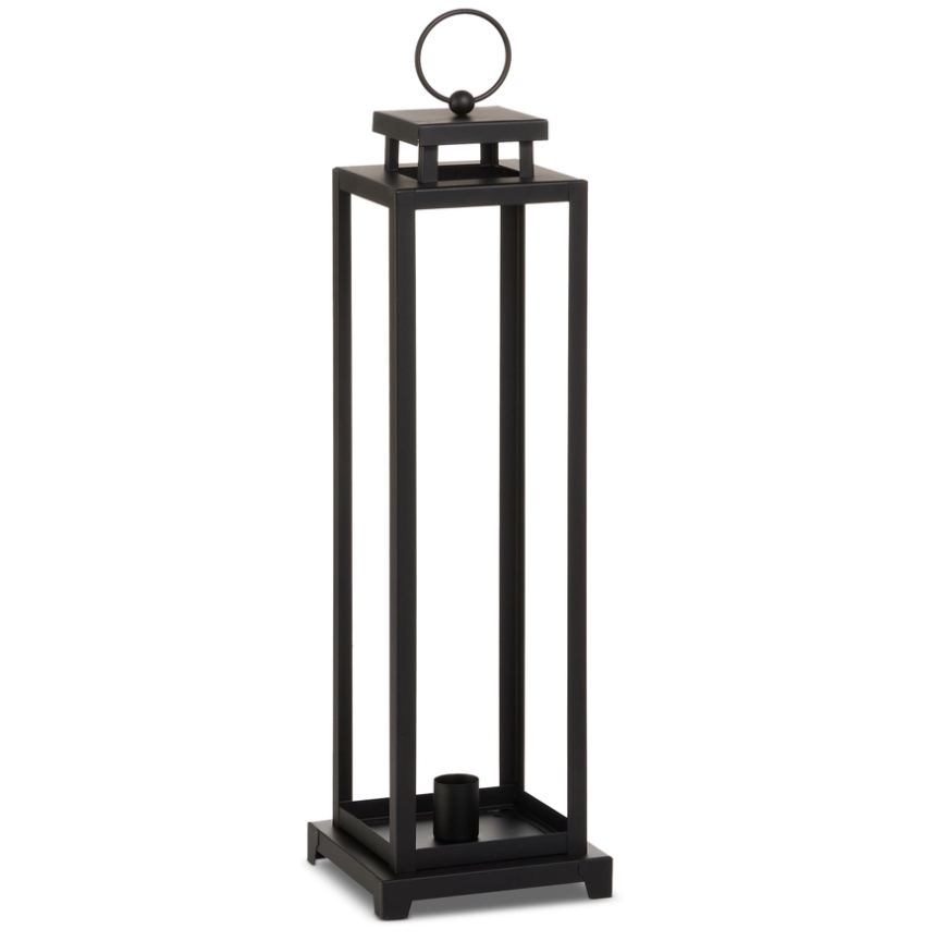 16.5" Black Lantern Candle Holder