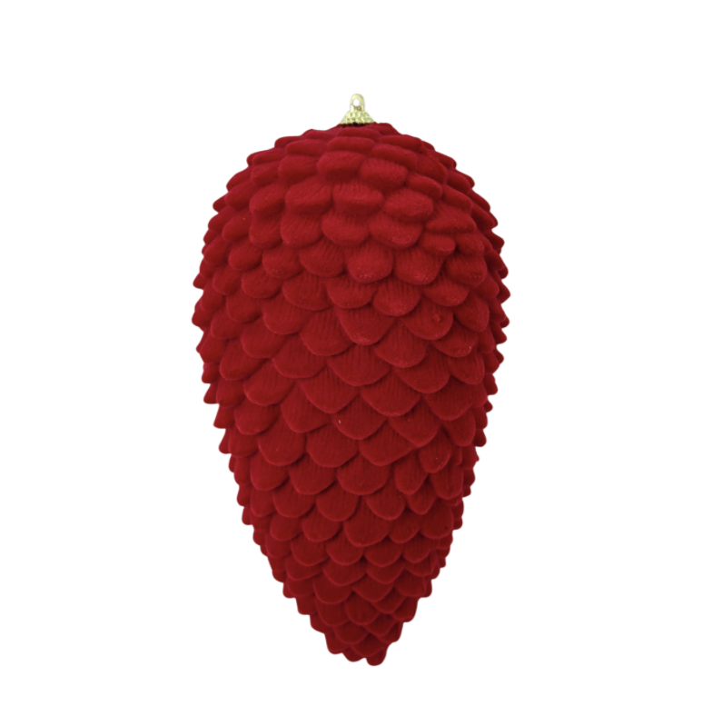 10" Hanging Pinecone (Red)