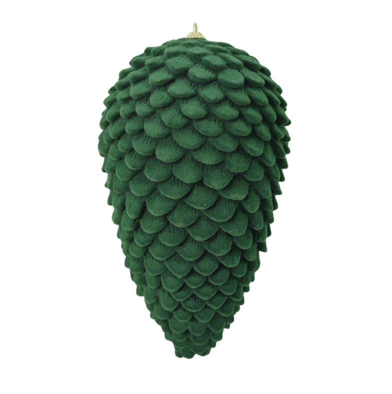 10" Hanging Pinecone (Dark Green)