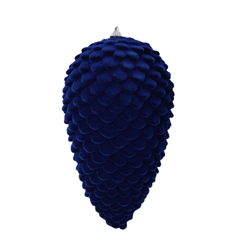 10" Hanging Pinecone (Dark Blue)