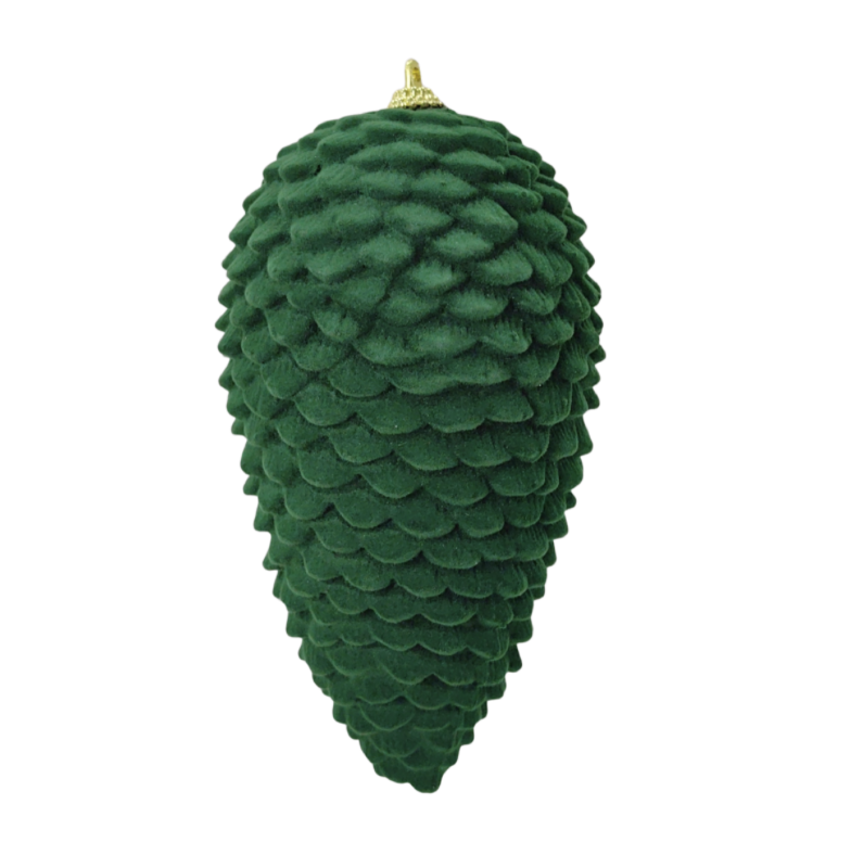 6" Hanging Pinecone (Dark Green)