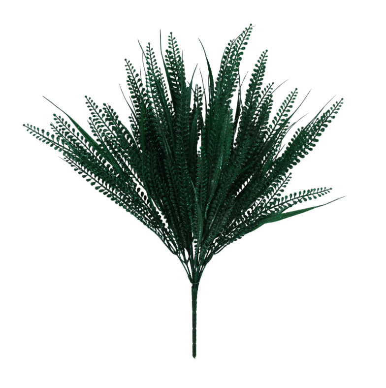 20" Plastic Button Fern Beaded Grass (Green)