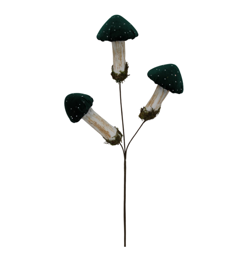 18" Velvet Mushroom X3 (Green)