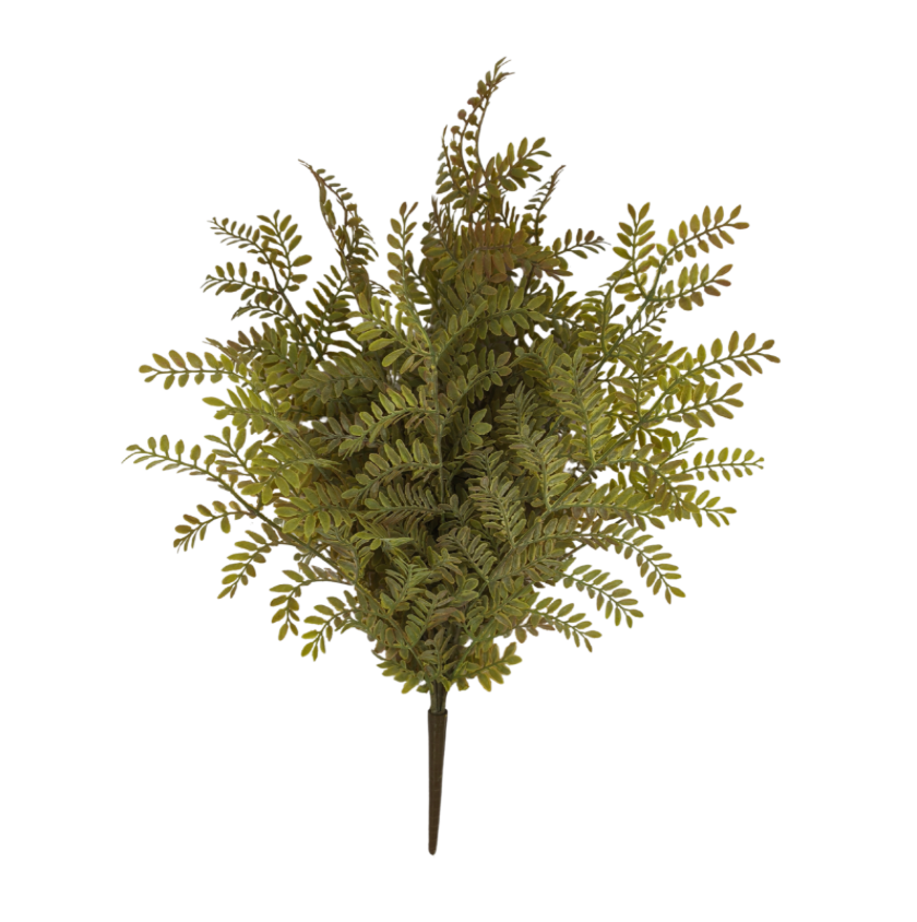 20" Plastic Fern Bush UV Treated (Green)