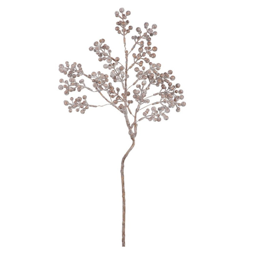 24" Glittered Berry Spray (Brown)