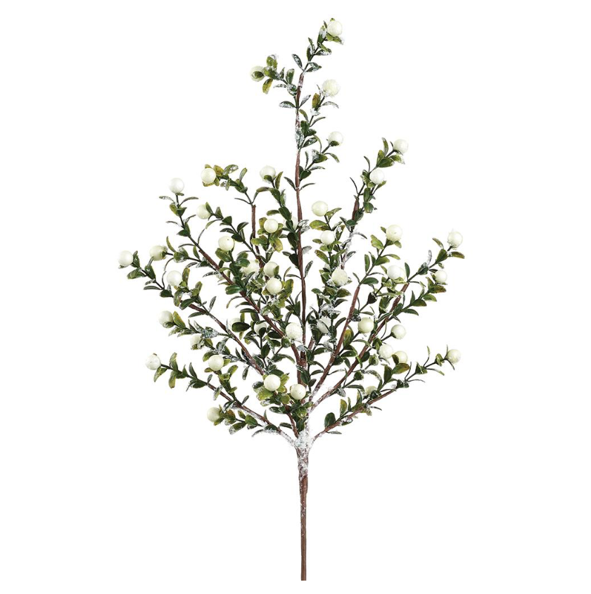 21" Snowed Berry Spray (White)