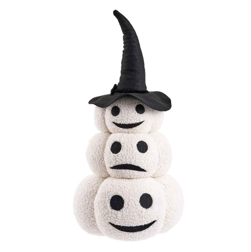 18.5" Stacking Ghost Pumpkin (White/Black)