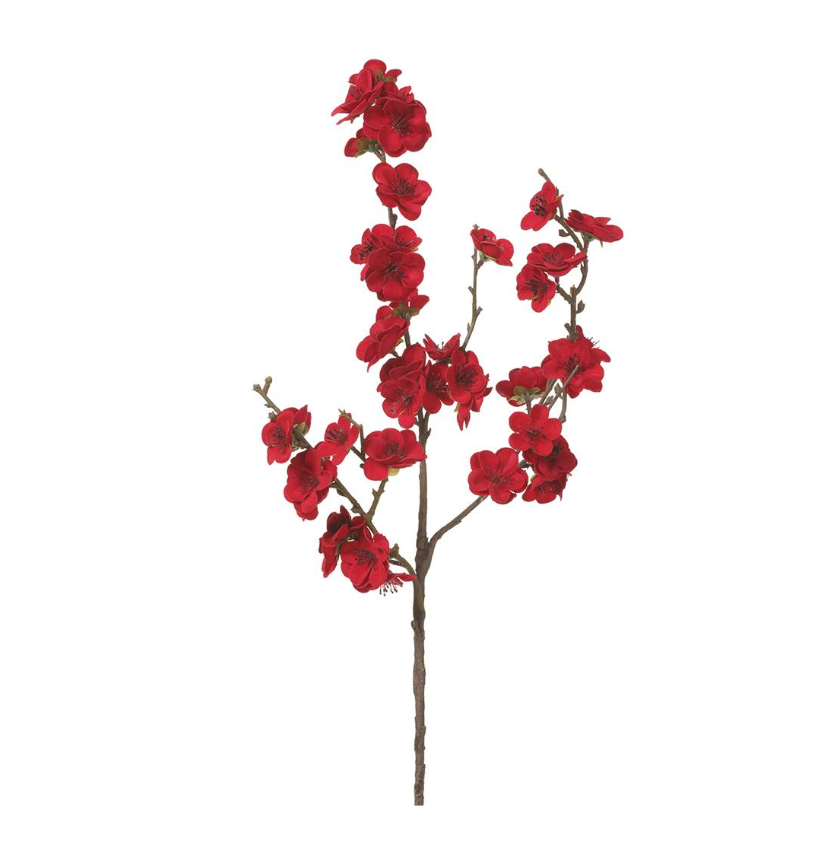 18" Velvet Plum Blossom Spray (Red)