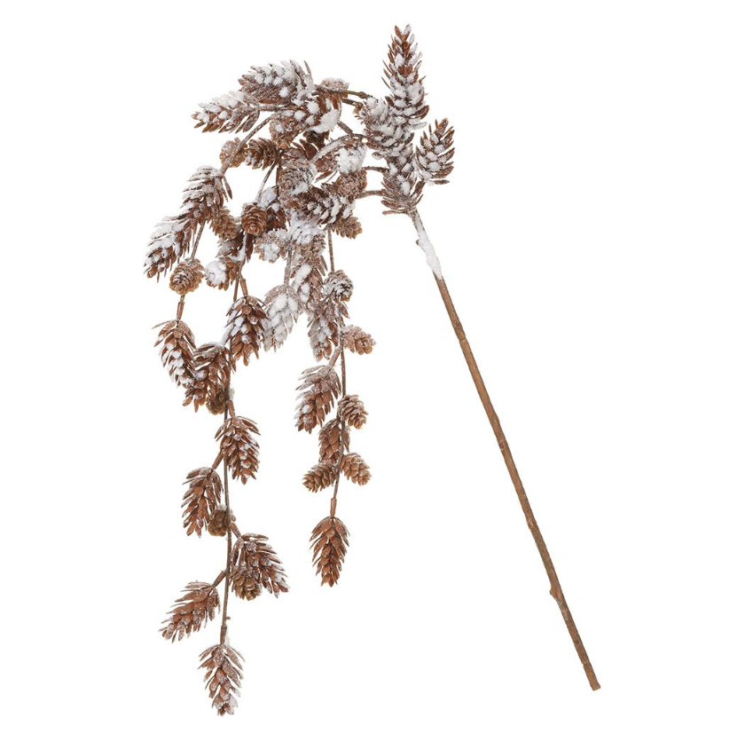 35" Snow Pine Cone Hang Spray