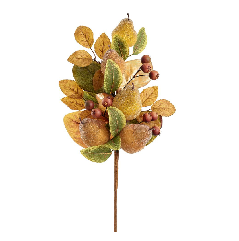 24" Beaded Pear/Berry Pick (Brown/Yellow)